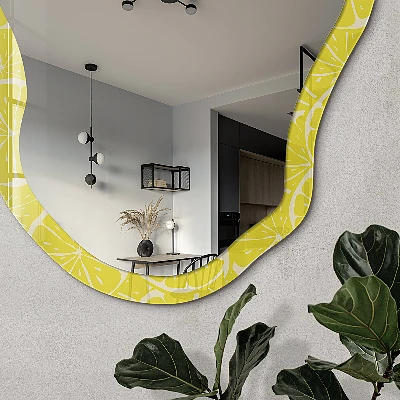 Irregular printed mirror Lemon slices