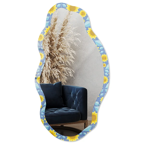 Irregular printed mirror Sunny meadow
