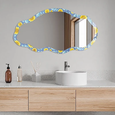 Irregular printed mirror Sunny meadow