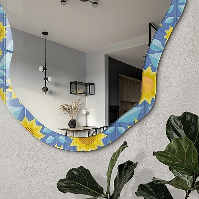 Irregular printed mirror Sunny meadow