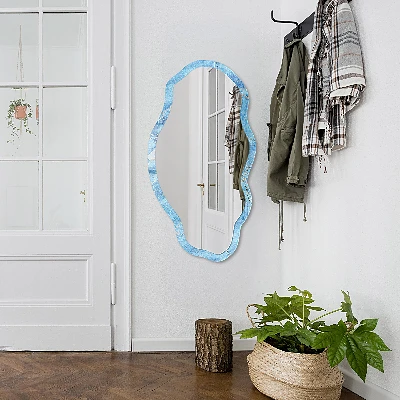 Irregular printed mirror Blue marble