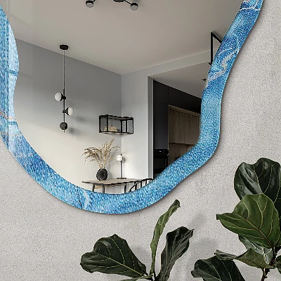 Irregular printed mirror Blue marble