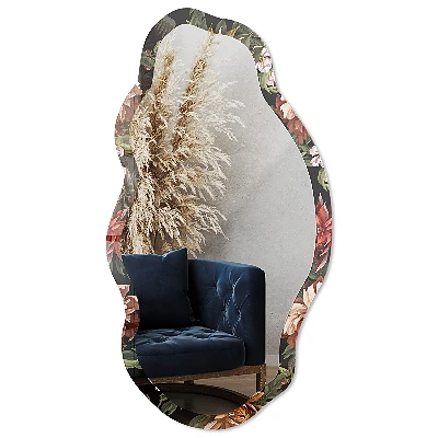 Irregular printed mirror Exotic flora
