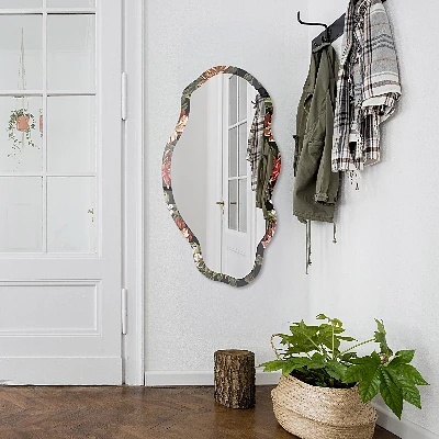 Irregular printed mirror Exotic flora