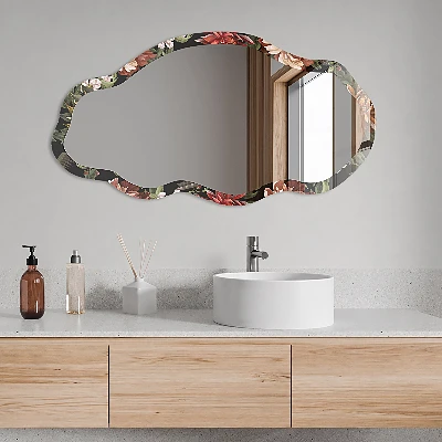 Irregular printed mirror Exotic flora