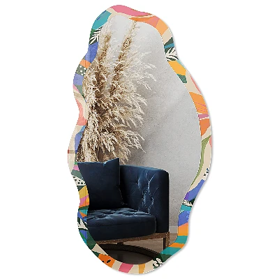 Irregular printed mirror Exotic leaves