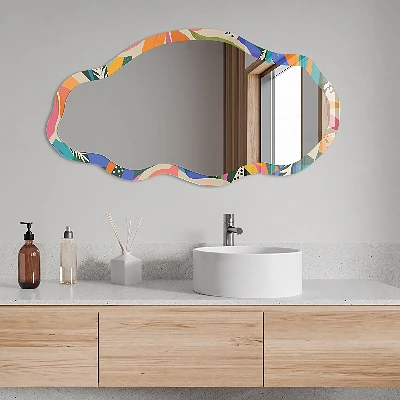 Irregular printed mirror Exotic leaves
