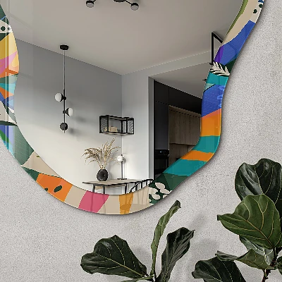 Irregular printed mirror Exotic leaves