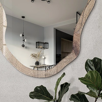 Irregular printed mirror Wood grain