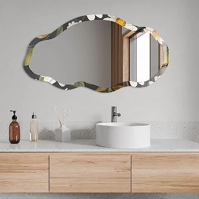 Irregular printed mirror Daisies nature