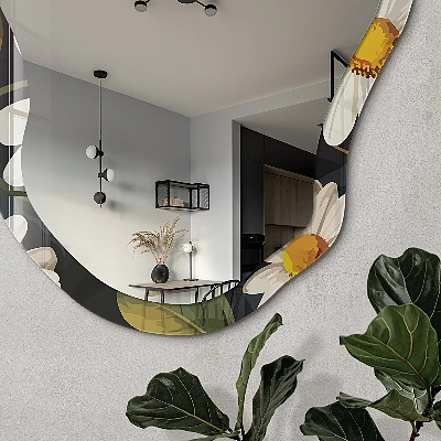 Irregular printed mirror Daisies nature