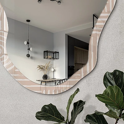 Irregular printed mirror Beige geometry