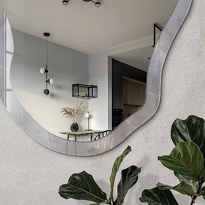 Irregular printed mirror Gray elegance