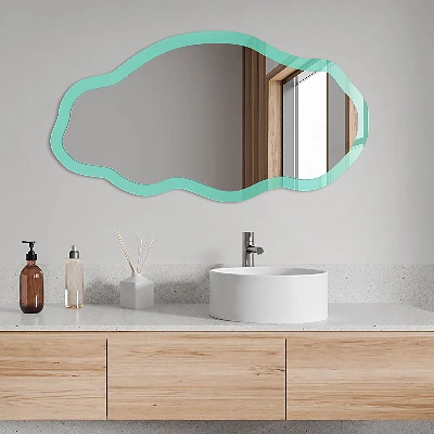 Irregular mirror with printed frame Strong mint