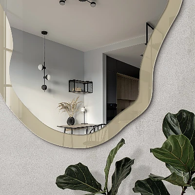 Irregular printed mirror Muted brown