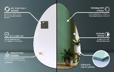 Irregular shaped mirror Frameless wall-mounted