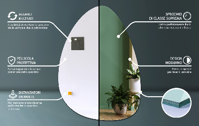 Irregular shaped mirror Frameless wall-mounted