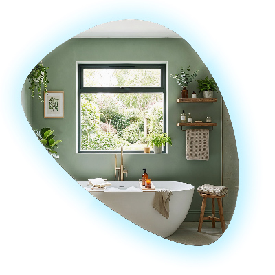 Irregular egg-shaped mirror Wall-mounted LED backlighting