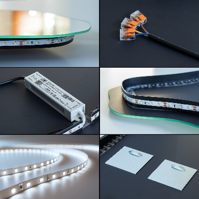 Irregular egg-shaped mirror Wall-mounted LED backlighting