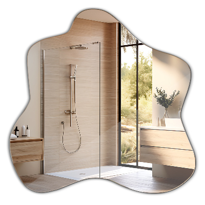 Asymmetrical mirror with stain-resistant finish