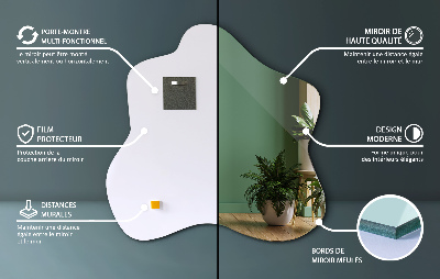 Asymmetrical mirror with stain-resistant finish