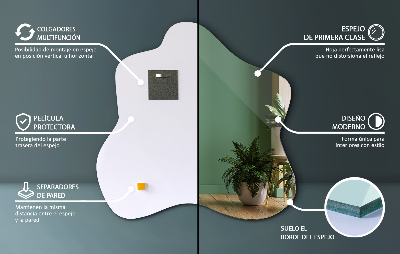 Asymmetrical mirror with stain-resistant finish