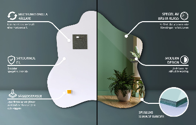 Asymmetrical mirror with stain-resistant finish