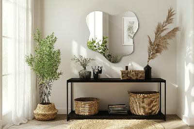 Asymmetrical mirror with stain-resistant finish