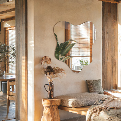 Asymmetrical mirror with stain-resistant finish