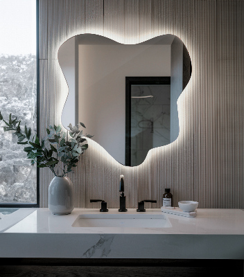 Mirror with LED backlit splash feature