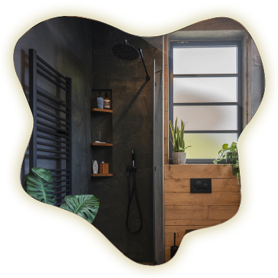 Mirror with LED backlit splash feature