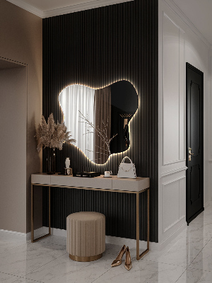 Mirror with LED backlit splash feature