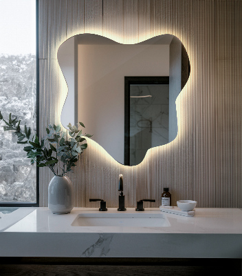 Mirror with LED backlit splash feature
