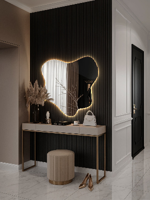 Mirror with LED backlit splash feature