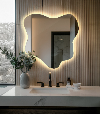 Mirror with LED backlit splash feature