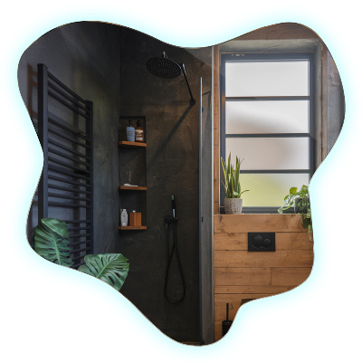 Mirror with LED backlit splash feature