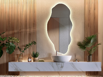 Irregular led mirror decorative shape stains