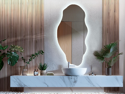 Irregular led mirror decorative shape stains