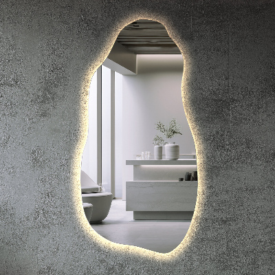 Organic shape led backlit mirror original add-on