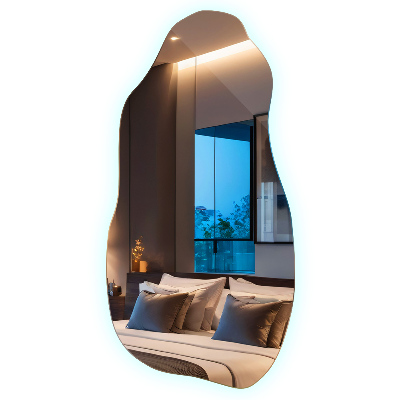 Organic shape led backlit mirror original add-on