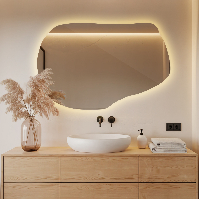 Organic mirror with led lights unique