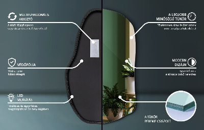 Organic mirror with led lights unique