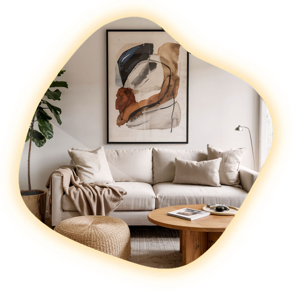 Irregular shaped lighted mirror unique