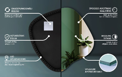 Irregular shaped lighted mirror unique