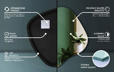 Irregular shaped lighted mirror unique