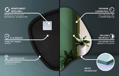 Irregular shaped lighted mirror unique