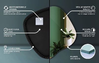 Irregular shaped lighted mirror unique