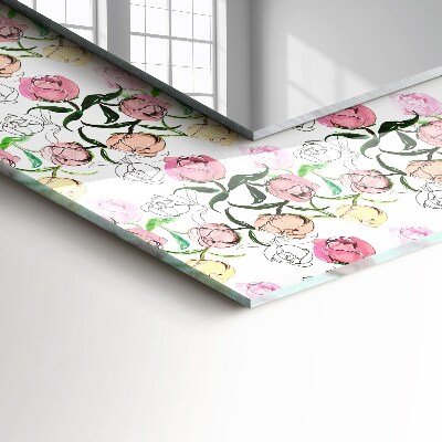 Mirror frame with print Floral pattern