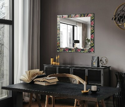 Wall mirror design Flowers and birds