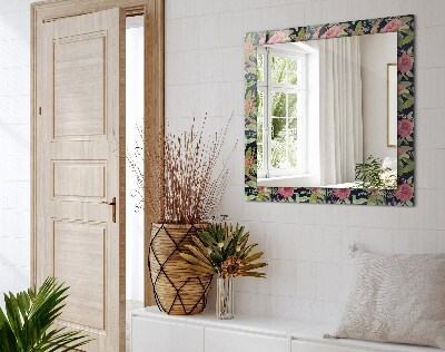 Wall mirror design Flowers and birds